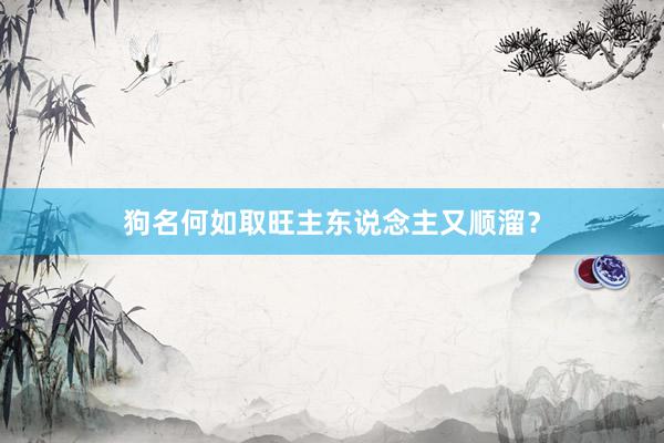 狗名何如取旺主东说念主又顺溜？